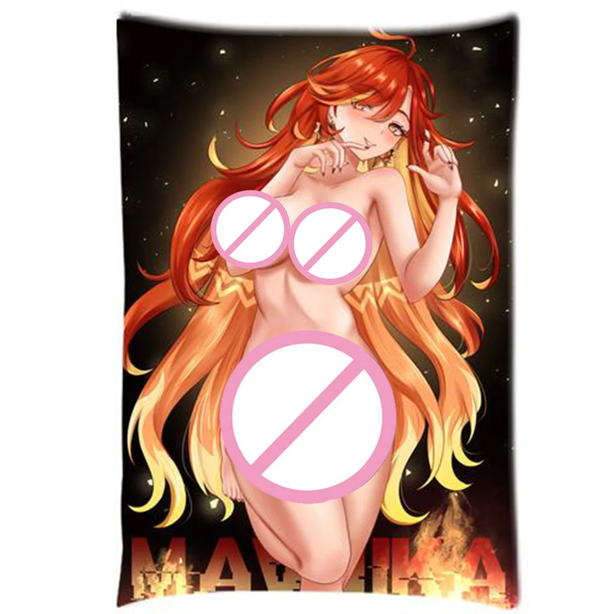 

Anime Girl Mavuika Throw Pillowcase Game Characters Pyro Archon Pillow Sham Haborym 2-Sides Printed Cushion Cover