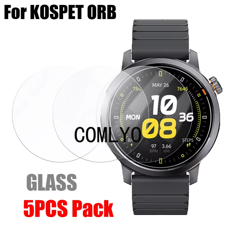 

5pcs for KOSPET ORB Smart Watch Tempered Glass Screen Protector 9H 2.5D Film