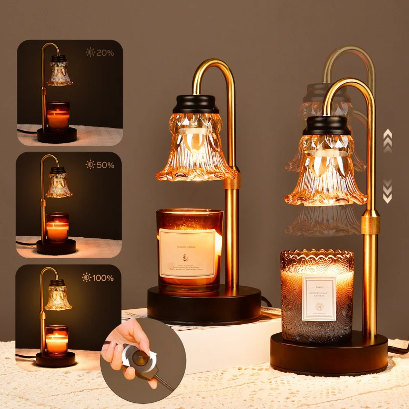 JACKYLEDCandle Heater Lamp with Timer，Adjustable Height/Temperature，Domestic Aromatherapy Candle Heater Decoration Home