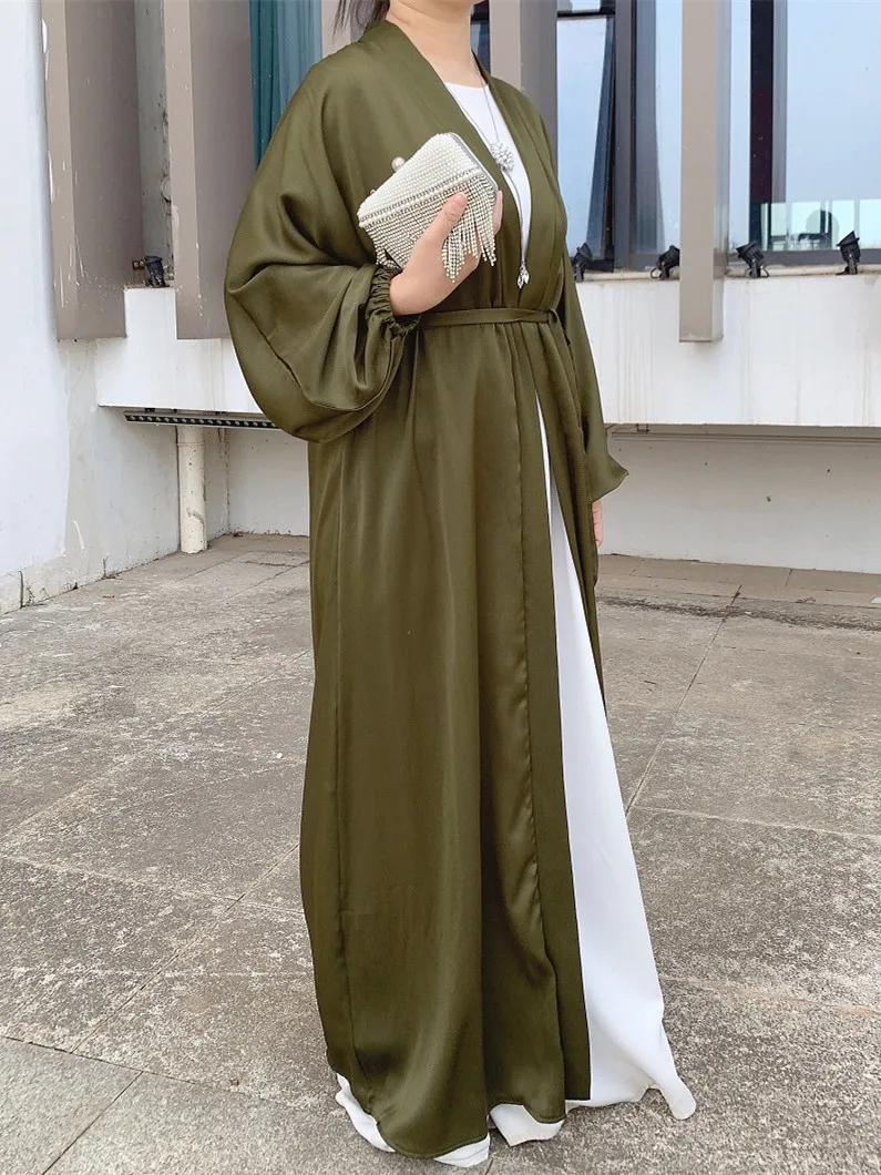 

Ramadan Eid Elastic Cuff sleeve Muslim Robes Musulmane Abaya Kimono Cardigan Muslim Dress Arab Worship Service Clothing Wy578w