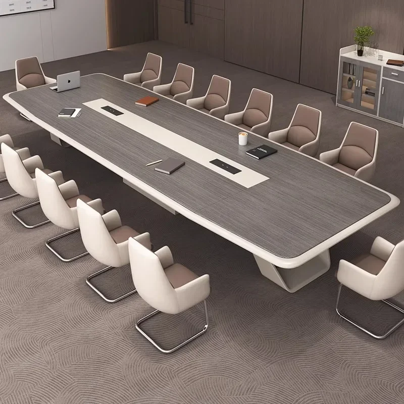 simple and modern large conference room meeting training negotiation office table and chair combination
