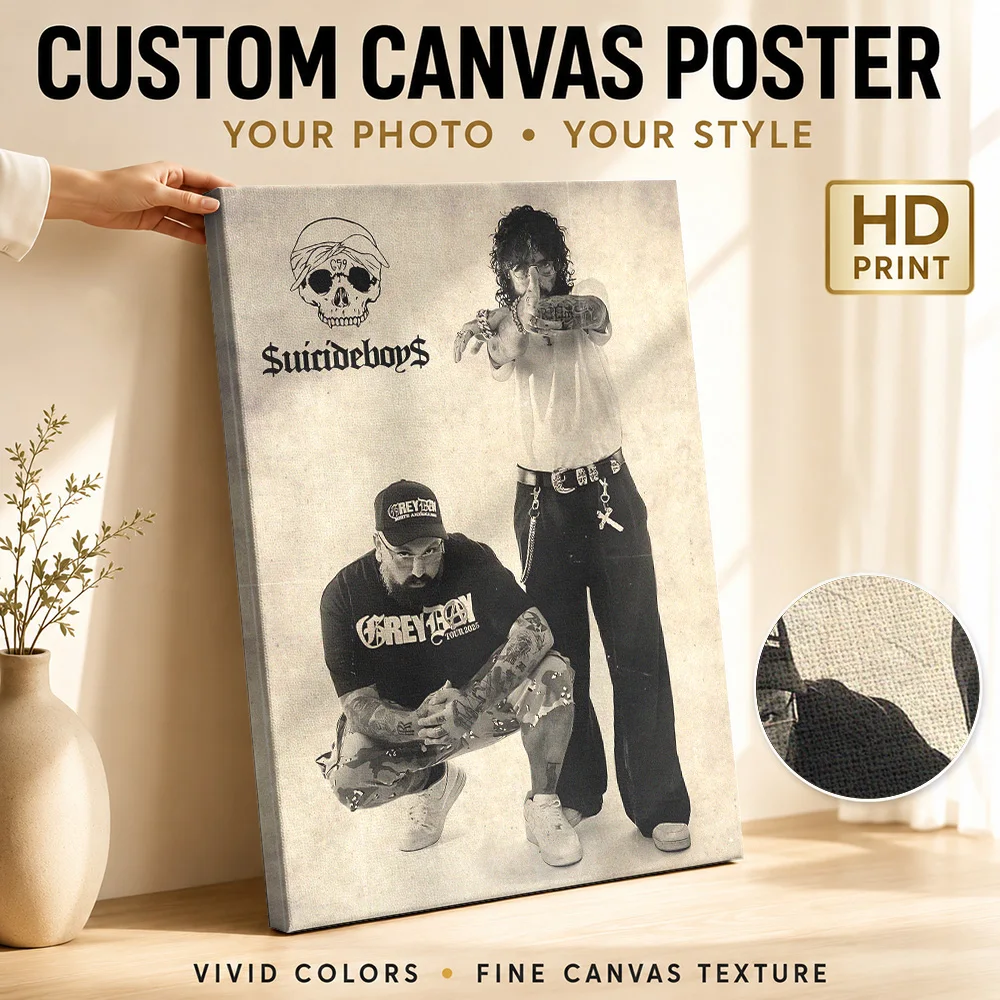 Suicideboys Potrait Canvas Print Poster Personalized Photo Retro Music Wall Paintings Decoration for Studio Gift for Collectors