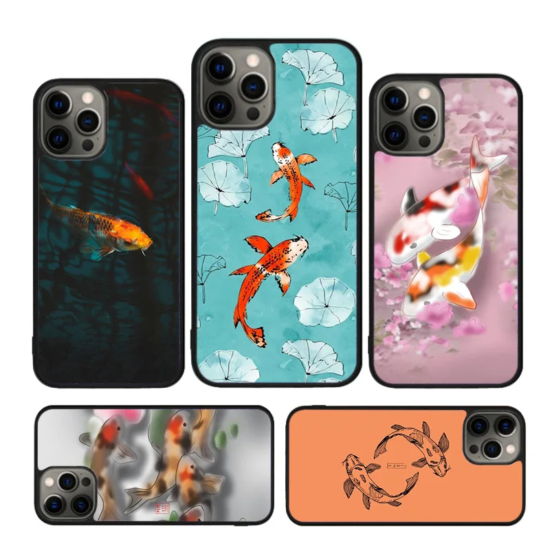 Carp Fish Phone Case for iPhone 16 15 14 12 13 mini PLUS X XS XR 11 PRO MAX Back Cover Fundas Shell Coque