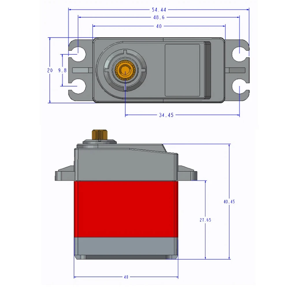 TD-8235 Digital Servo 35KG 180/270/360 derajat rotasi tahan air Metal Gear untuk 1/8 1/10 mobil RC perahu robot lengan Baja mainan DIY