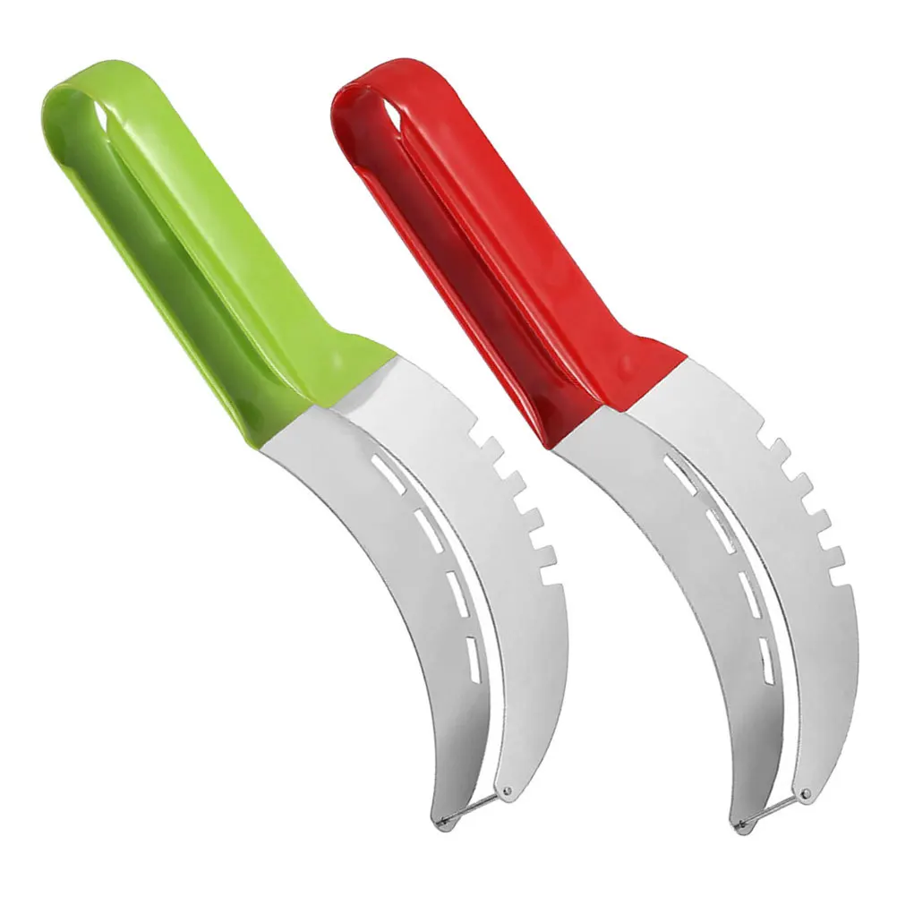 

2Pcs Watermelon Cutter Stainless Steel Portable Fruit Slicing Tool for Kitchen and Home Use Watermelon Slicer Kitchen Utensil