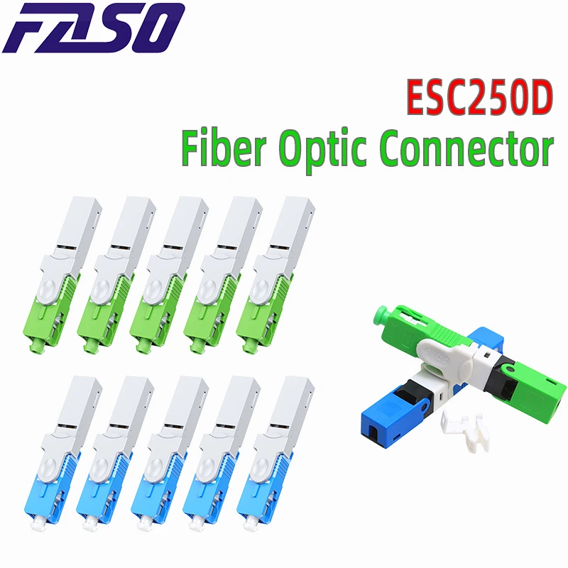 FTTH ESC250D SC APC & SC UPC Single-Mode Fiber Optic Quick Connector Embedded FTTH SM Optic Fast Connector SC Connector