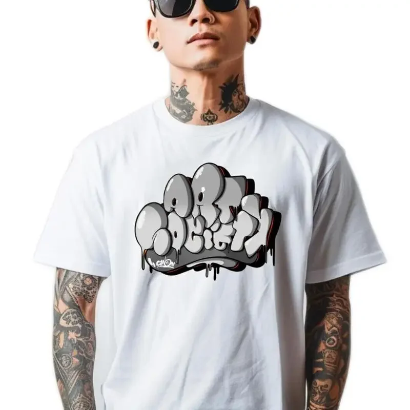NEW ART SOCIETY x SIMON DEE VOLUME 2 LIGHT GREY TEE SHIRT SM 5XLARGE MADE IN USA