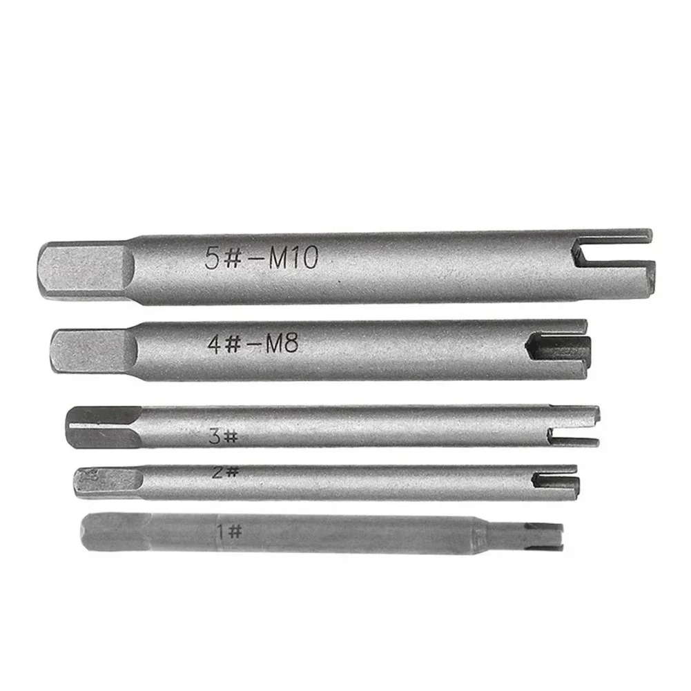 Extractor de grifos de tornillo de M4-M10 de 5 uds., grifos de cabeza rota de acero, juego de Extractor de grifos de tornillo pelado, herramientas para quitar tornillos, brocas