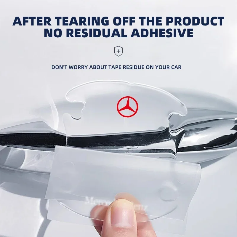 4 قطعة مقبض باب السيارة الشفاف السلطانية ملصق لمرسيدس بنز ABC E S M الفئة AMG CLA CLS W212 W213 W204 W205 W176 W210
