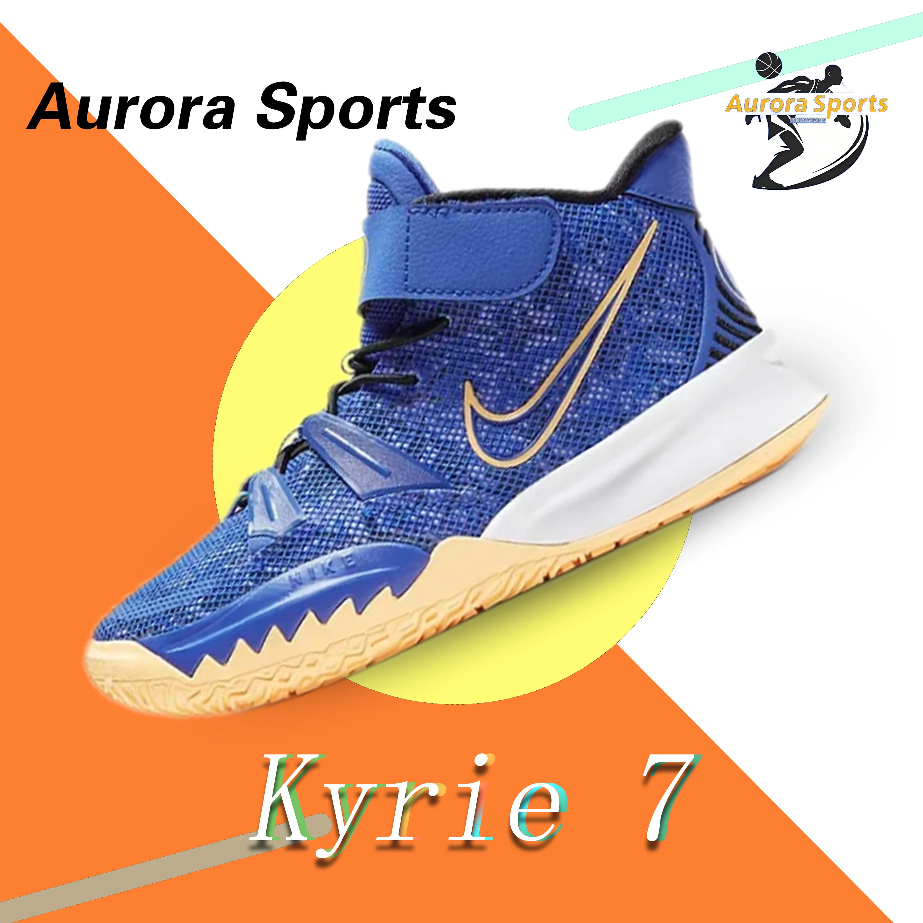 Nike Kyrie 7  Comfortable and wear-resistant non-slip mid-top boardshoes for middle children