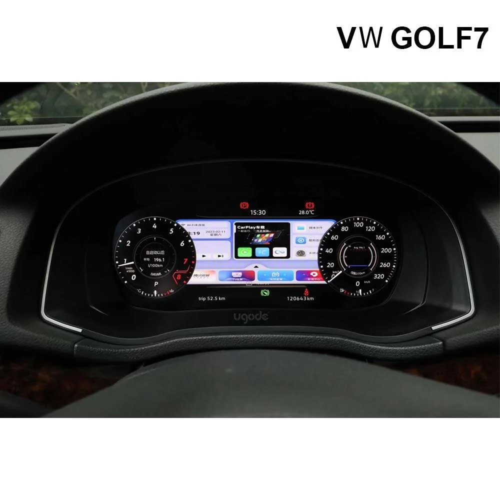 

Ugode 12.3" Linux Car LCD Digital Cluster Virtual Cockpit for Volkswagen Golf 7 Dashboard HeadUnit Instrument Speedometer Panel