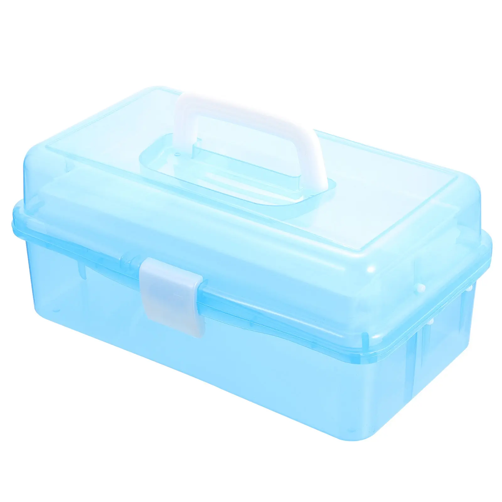 Portable Tool Box 3 Layer Plastic Storage Organizer with Handle for Home Repair Tools and Accessories