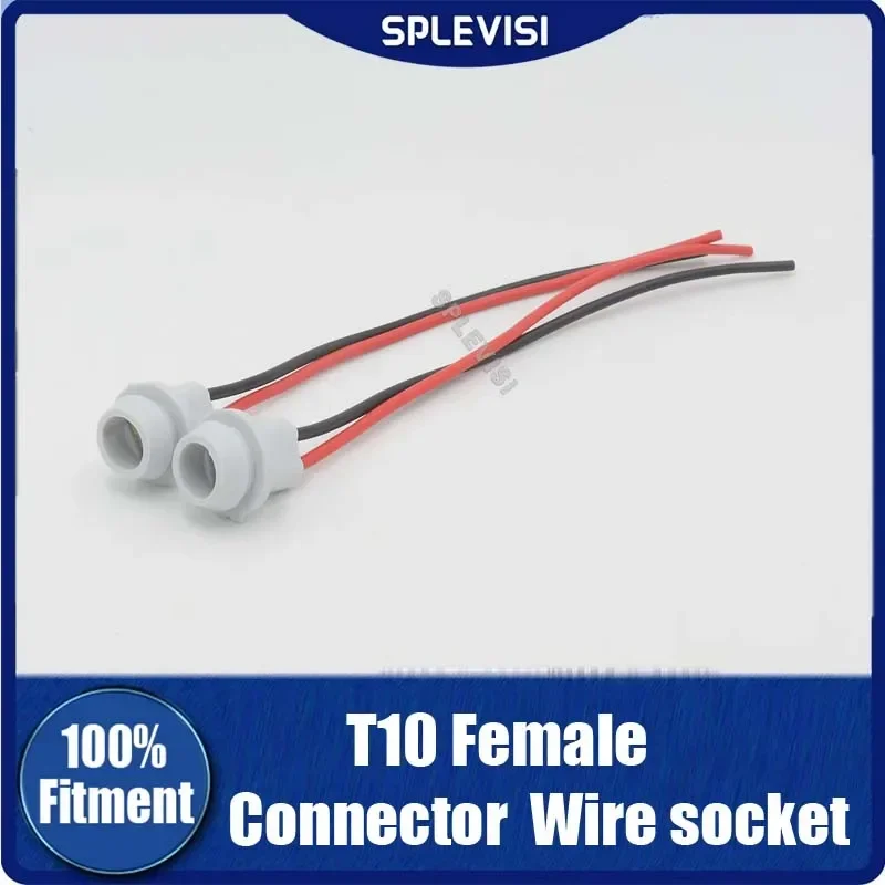 

2Pcs Universal Pigtail Wire Female Socket 192 194 T10 912 915 For License Plate Tag Light Bulb Side Clearance Parking Lamp