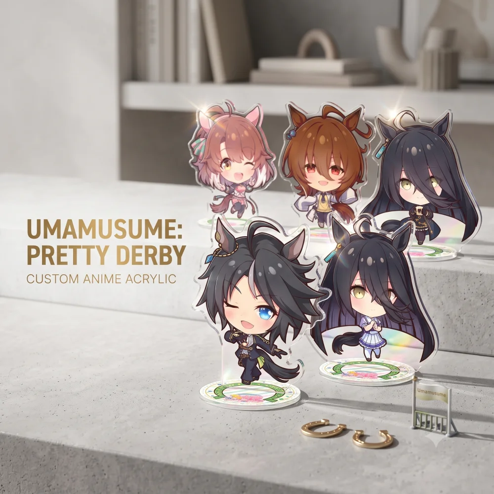 Anime Umamusume Acrylic Stand Keychain Air Groove Vodka Tsurumaru Tsuyoshi Q Version Cute Character Merch Custom