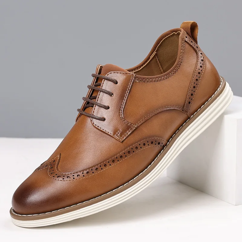 

2025 new Fashionable versatile Men Shoes Dress Shoes Spring British Casual Business flats Casual comfortable Shoes