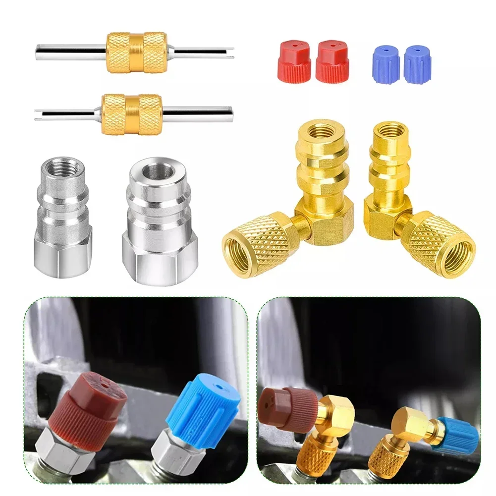 

Brass Aluminum Construction AC Retrofit Adapter AC System Repair Leak-Proof Design Maintenance Tool User-Friendly Connections