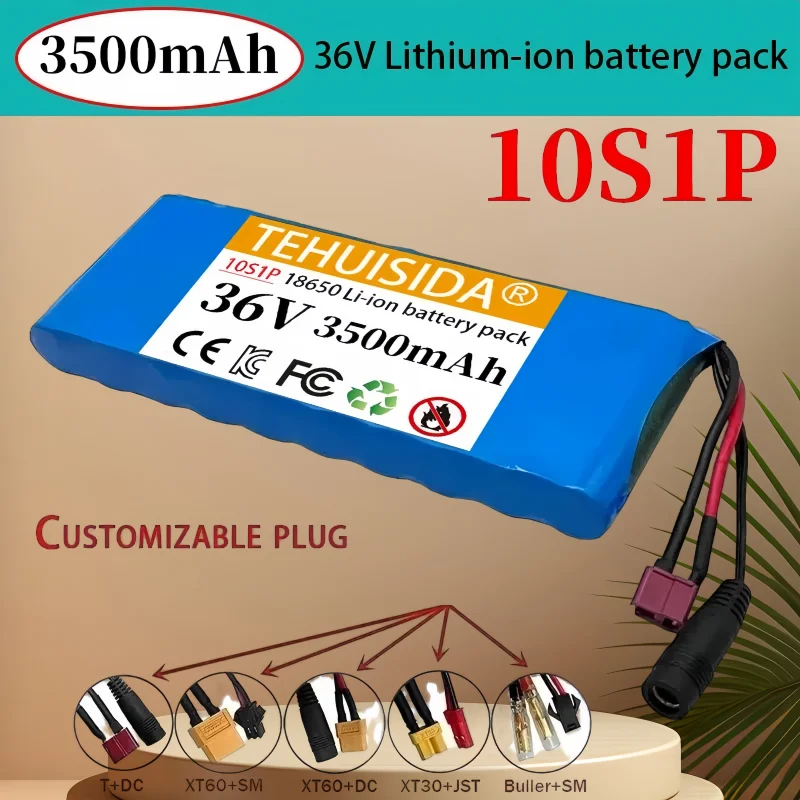 

36V 18650 Battery Pack 10S1P 36V 3500mAh Li-ion Rechargeable Battery for Ebike Electric Bicycle Scooter with BMS Backup Battery