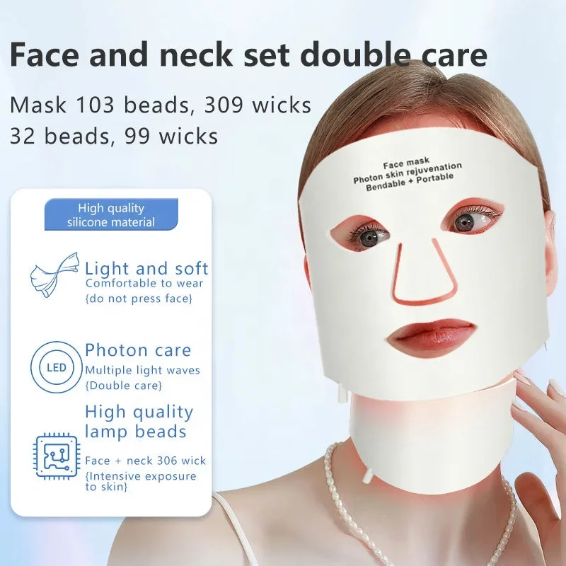 LED Facial Mask Light Therapy 7 Colors Skin Tightening LED Facial Light Therapy Mask