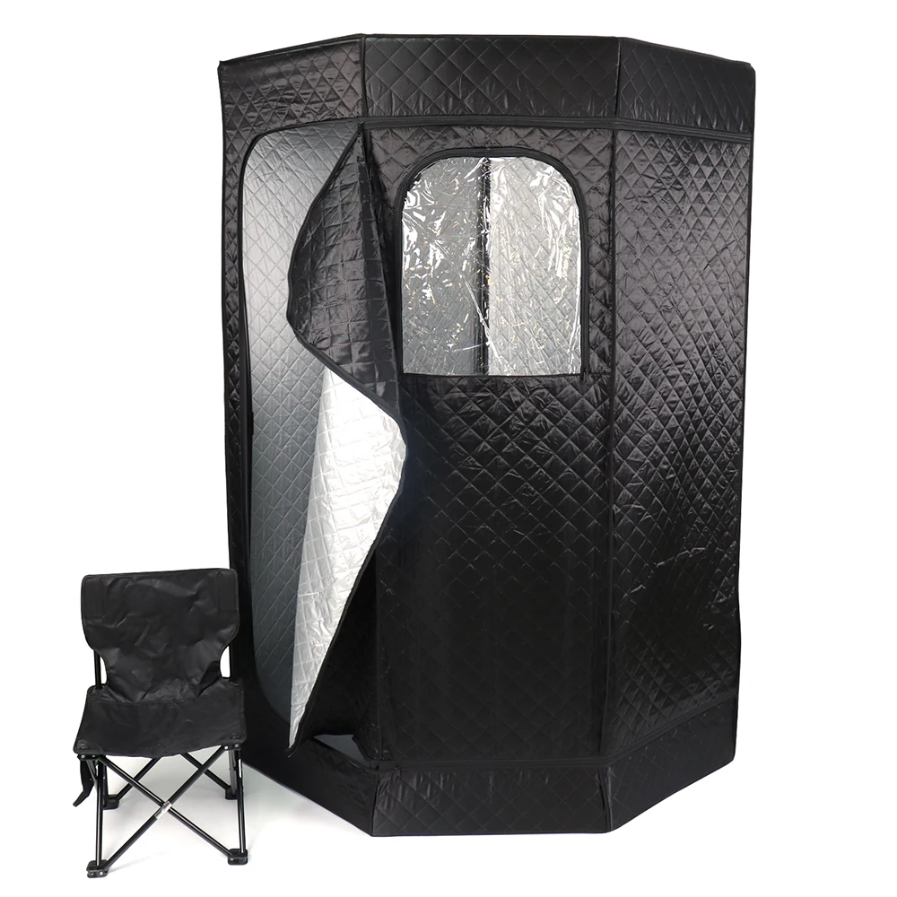 

Portable full body electric wet steam sauna tent modern computer control panel solid hemlock sweat meeting modern sauna