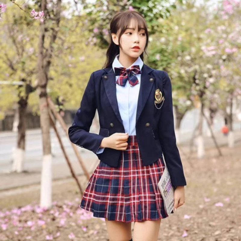 2025 japanische Frauen Männer College Stil Frühling Herbst Anzüge Blazer Langarm Jacken Mäntel Outwear Für JK DK Schuluniform 5XL