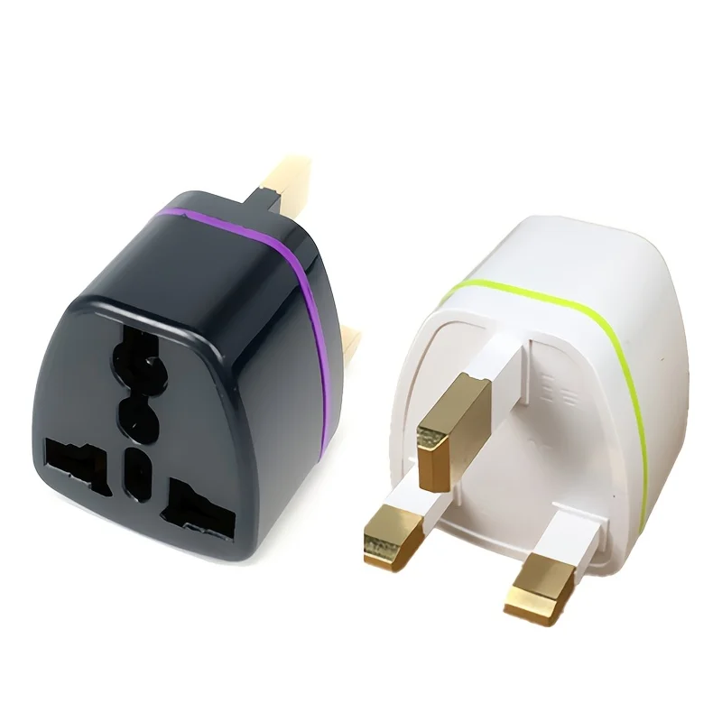 2pcs/1pc Universal UK Travel Adapter for US EU AU UK,Pure Copper 3-Pin, Compatible with Germany France Italy Malaysia Singapore.