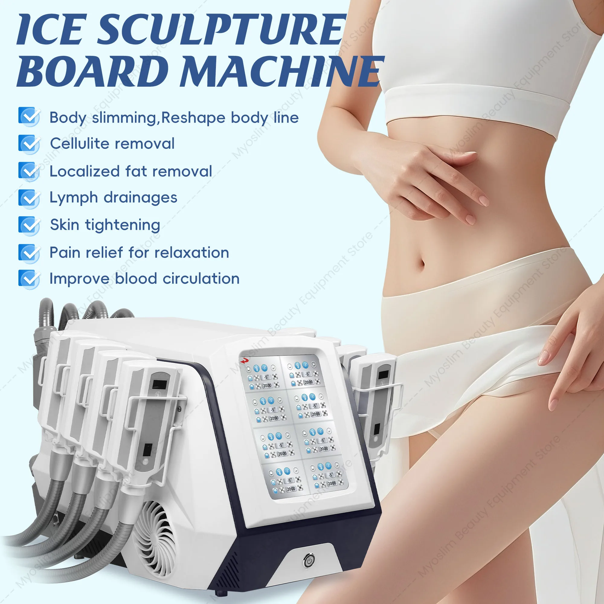 CE  Professional Portable Cryolipolysis Machine With 8 Handles Fat Freezing Plates For Body Shaping And Slimming Cryo Pads