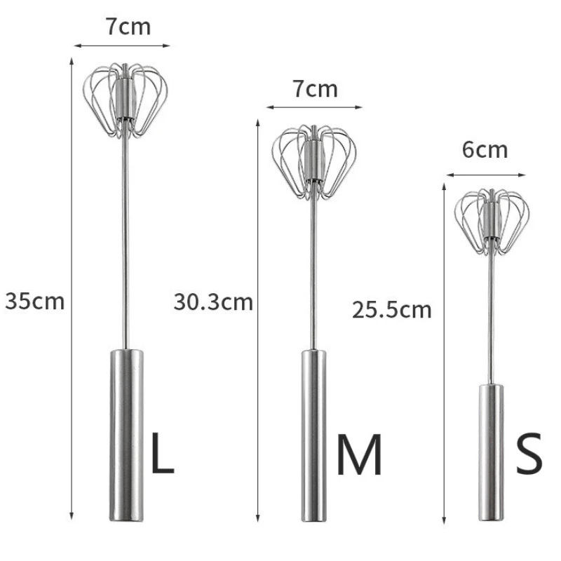 Halbautomatischer Mixer Schneebesen Schneebesen Edelstahl Manueller Handmixer Selbstdrehender Cremeutensilien Küchenmixer Eierwerkzeuge – Detail 13