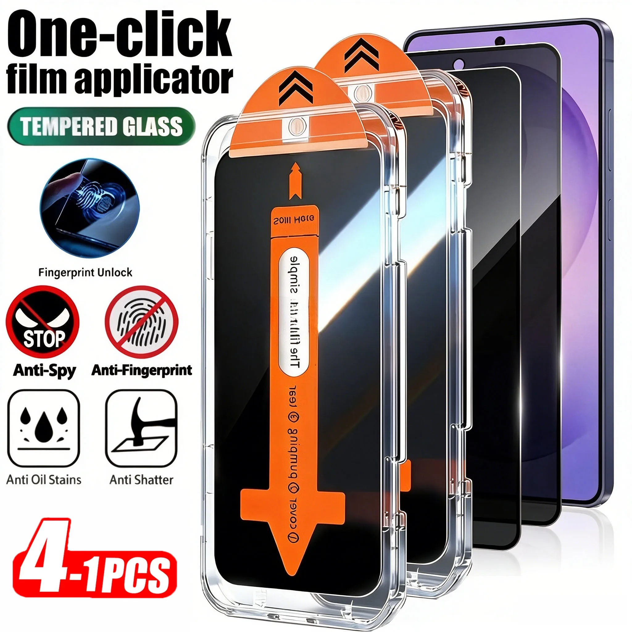 4pcs Oleophobic Coating Privacy Screen Protector For Samsung A56 A55 A57 A37 A36 A26 A16 A17 A06 A07 A35 A25 A53 Anti-Spy Film