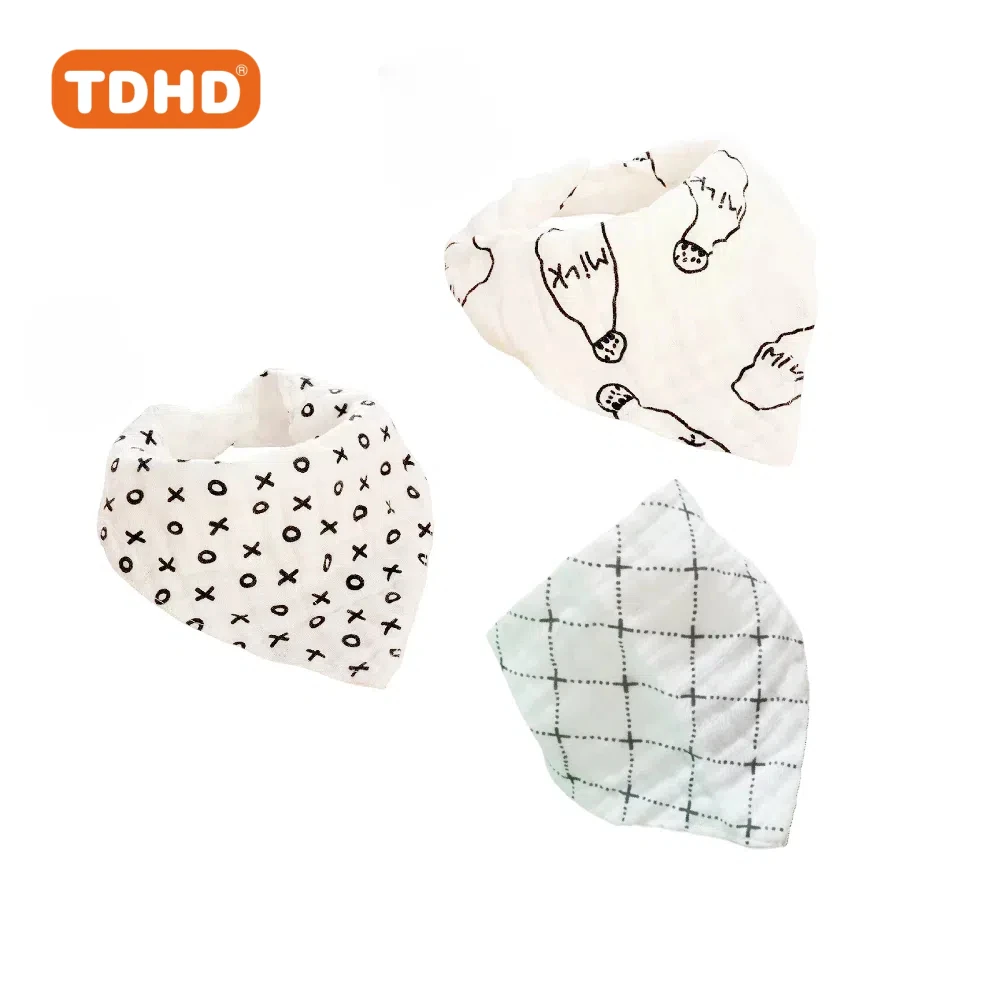 TDHD Toalha de banho infantil de algodão puro, conjunto de combinação de toalha triangular, design simples e macio, bonito e versátil, lavagem à mão
