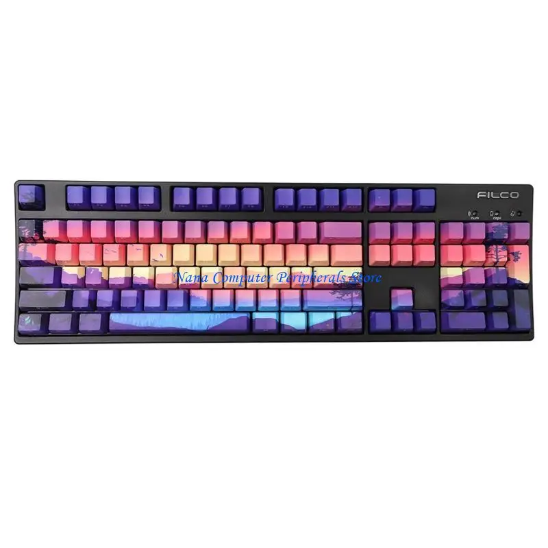 F68C 128Keys OEM Profile Keycaps PBT 5 Face Dye Sub для механической клавиатуры