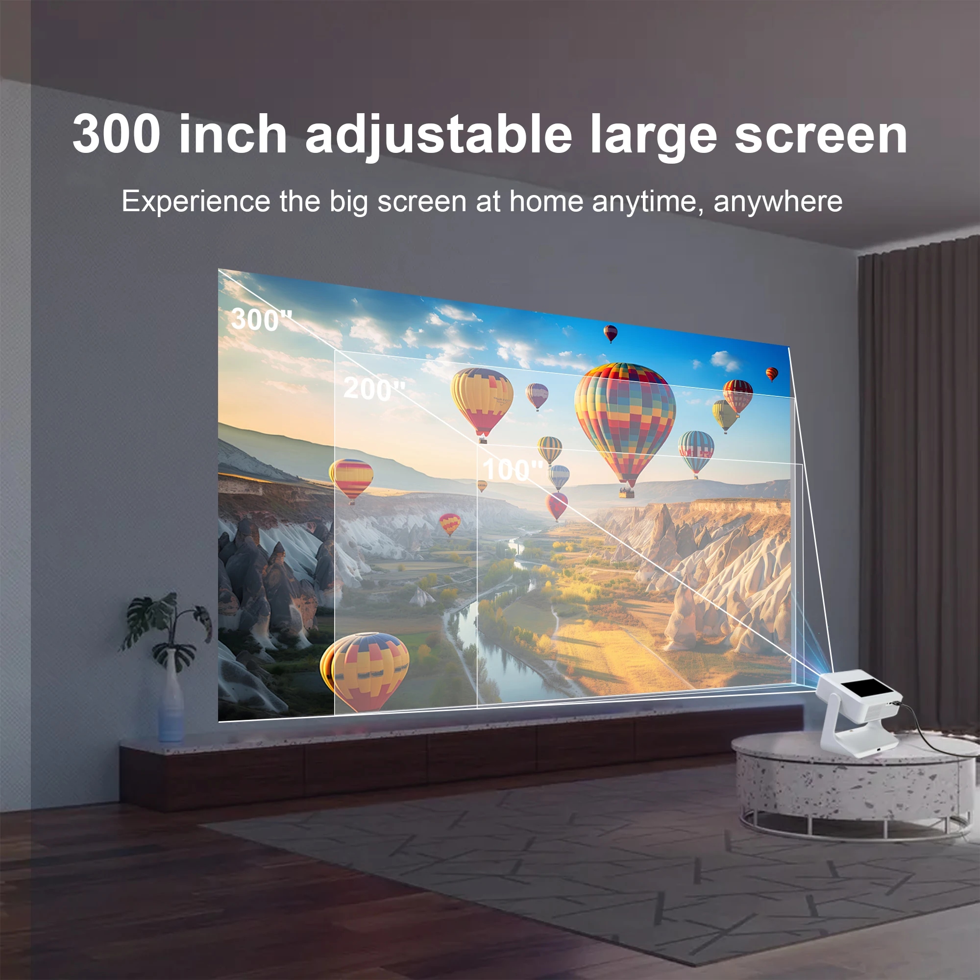 Proyector, Proyector WiFi Inteligente 4K 1080P, HDMI USB, Perfecto para Viajes, Aula y Juegos FIFA con Amigos