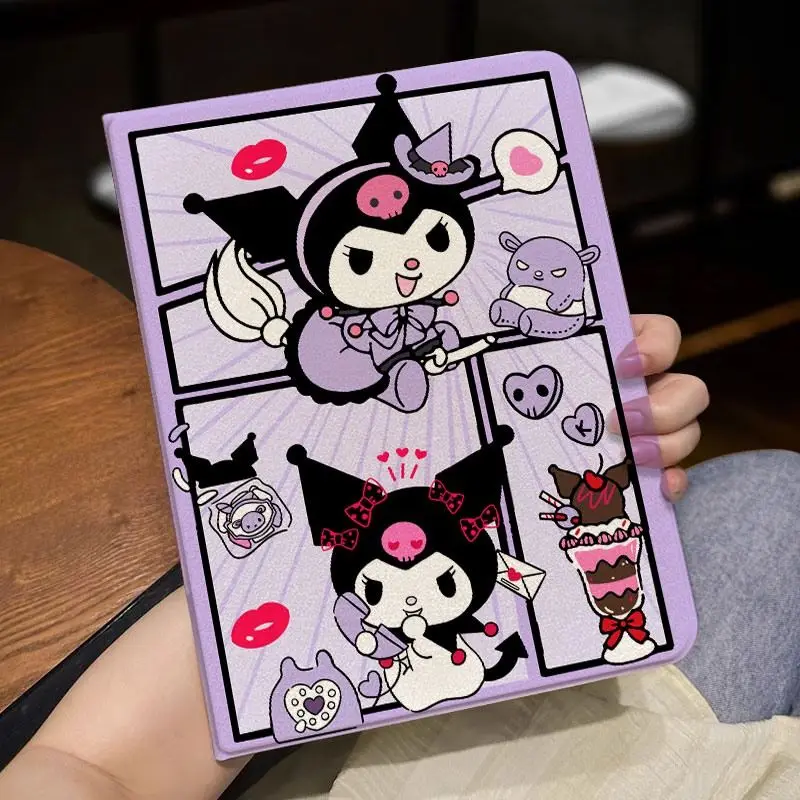 

Чехол для iPad Kawaii Kuromi в стиле книжки для iPad Pro 12.9 2024, Air 6, 7, 13 дюймов, 11, 10-го поколения, 10.9, 9-го поколения, 10.2, Mini 6, 7, 8.3 дюйма
