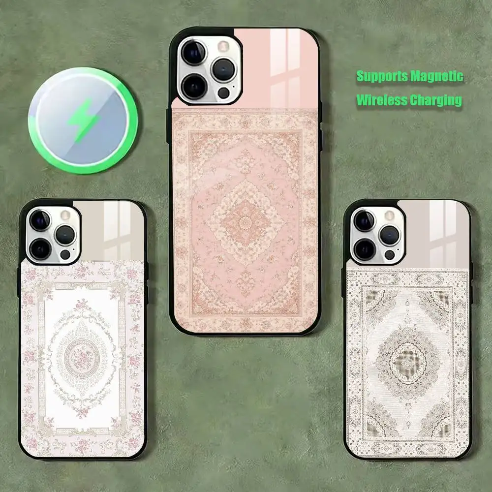 

Islamic-style carpet pattern Phone Case For iPhone17,16,15,14,13,12,11 Plus,Pro Allows magnetic wireless charging