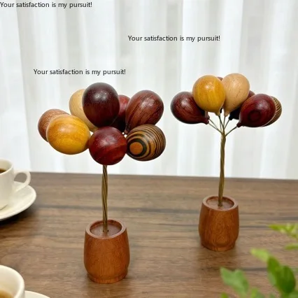 Handmade Solid Wood Balloon Ornaments Creative Decor Gifts Shooting Props For Car & Home