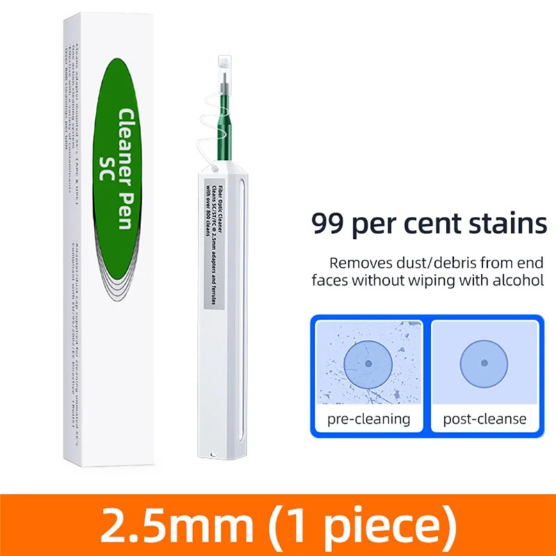 

AA60-One-Click Чистящая оптоволоконная ручка 2,5 + 1,25 мм SC/FC/ST LC/MU Очиститель оптоволокна Очиститель оптических разъемов