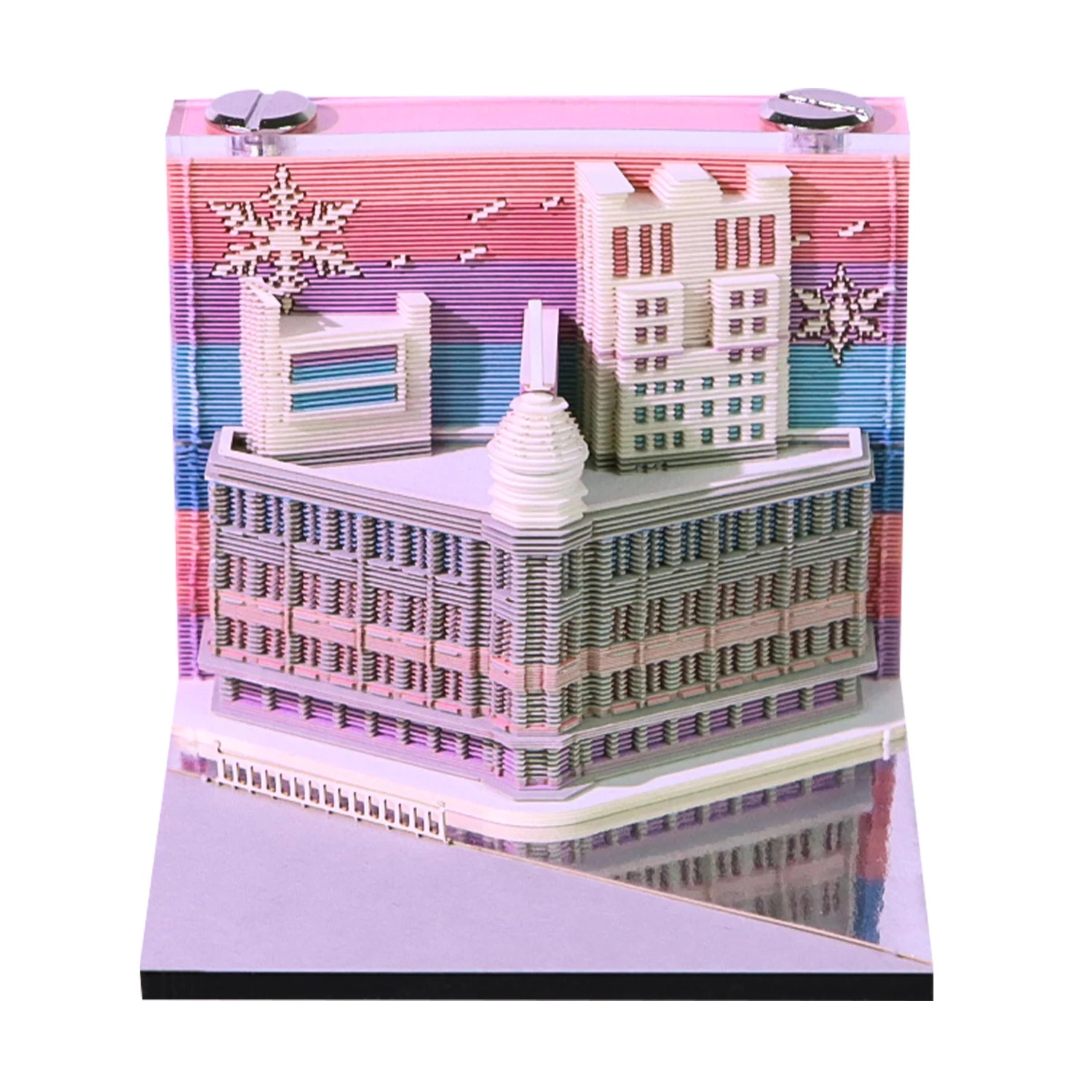 

Mini Memo Pad 3D Paper Cut Notepad Landscape Building Block Landmark Stationery Desk Decoration Luxury Gift for Birthday Holiday
