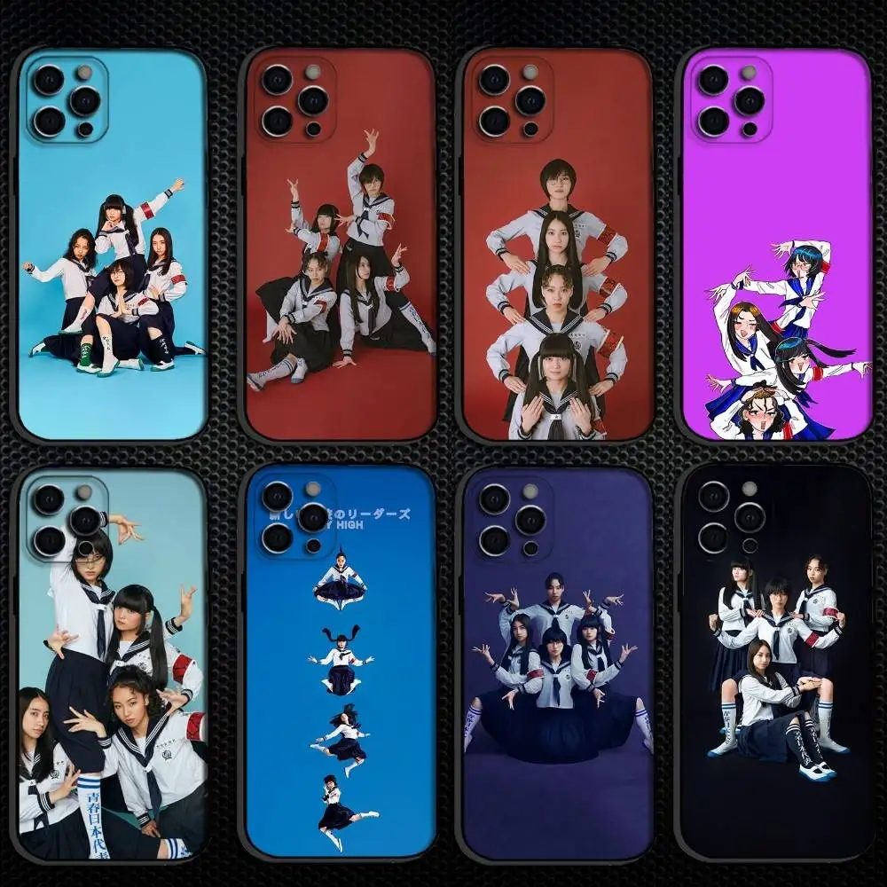 

A-Atarashii Gakko JPOP Phone Case For iPhone 16,15,14,13,12,11 Plus,Pro Max, Soft Silicone Black Cover