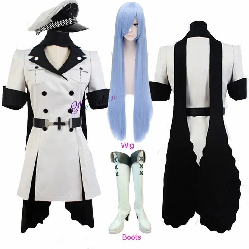 

Anime Life Akame Ga Kill Esdeath Cosplay Costume Wig Hat Boots Manga Empire General Uniform Full Set For Halloween Party
