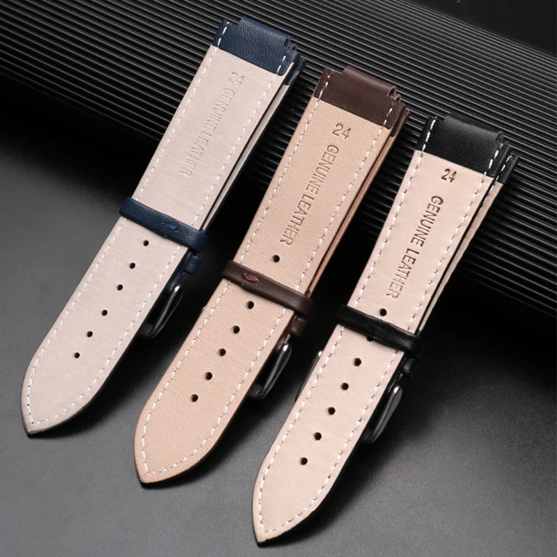 12MM 14MM Genuine Leather WatchBands For Casio Edifice Ocean Heart Farm Oak EFB-680D-2A ECB-10D Cowhide Bulge Strap Men Bracelet