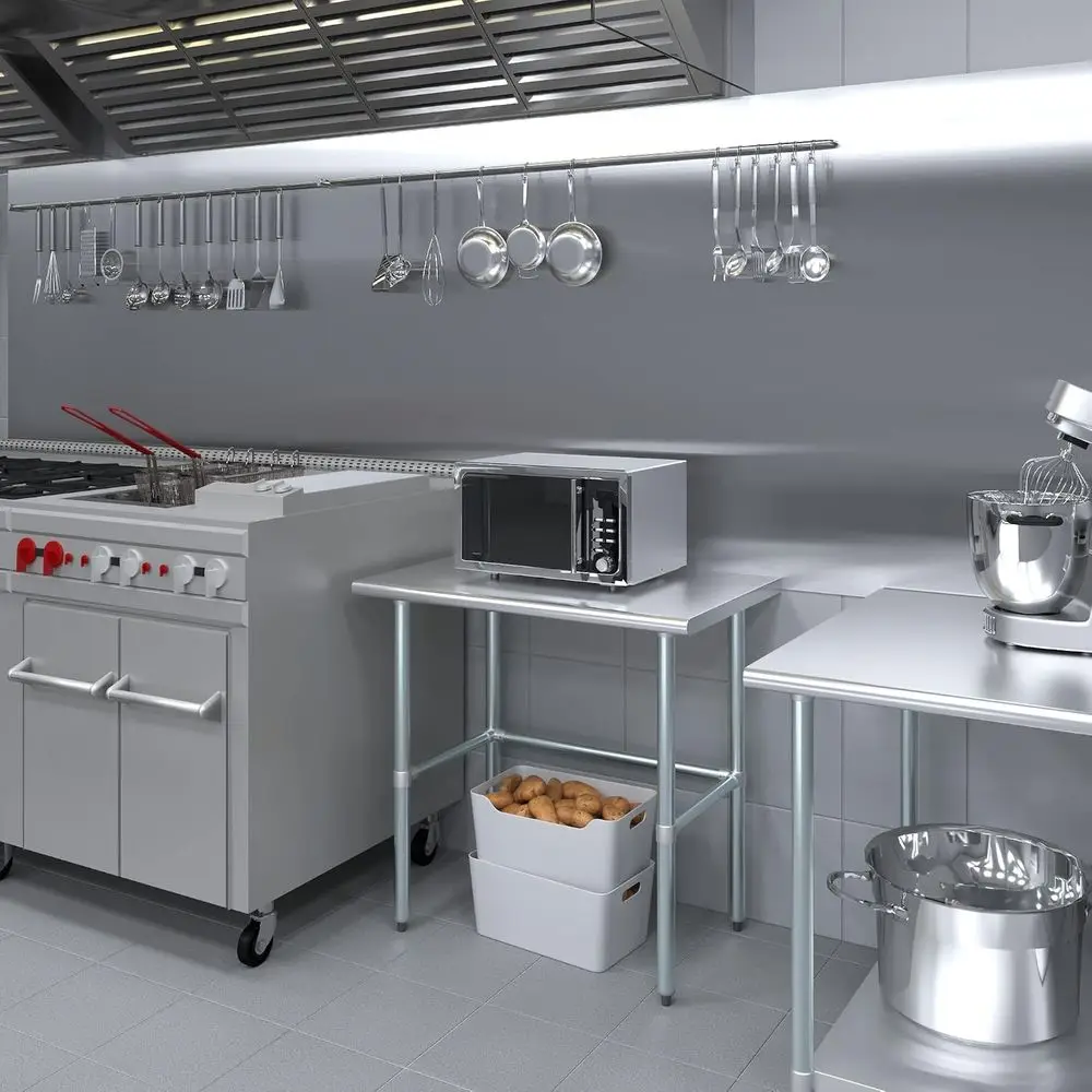 StainlSteel Work Table Open Base | NS Kitchen Island ood Prep | Laundry Garage Utility Bench (36
