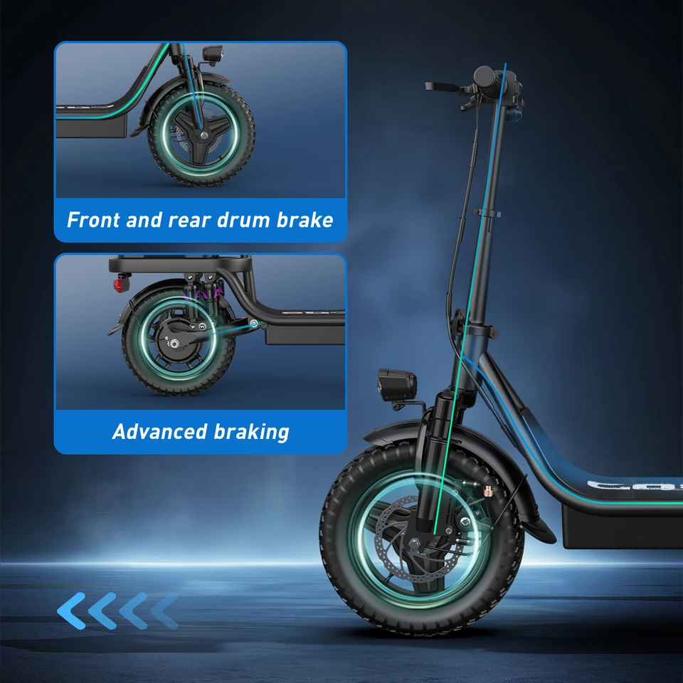 UPLEE Adult Electric Bike 500W Peak Motor 48V 15AH Electric Scooter 14 Inch Fat Tire Full Shock Foldable with Trunk E Bike image 8
