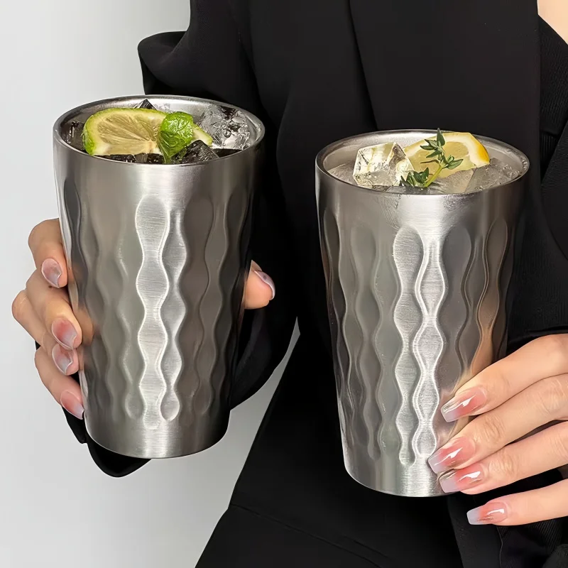 

2 Pieces 450ml Stainless Steel Double Wall Insulated Beer Mugs - Reusable, Great for Home and Outdoor Dining, Bars, Restaurants