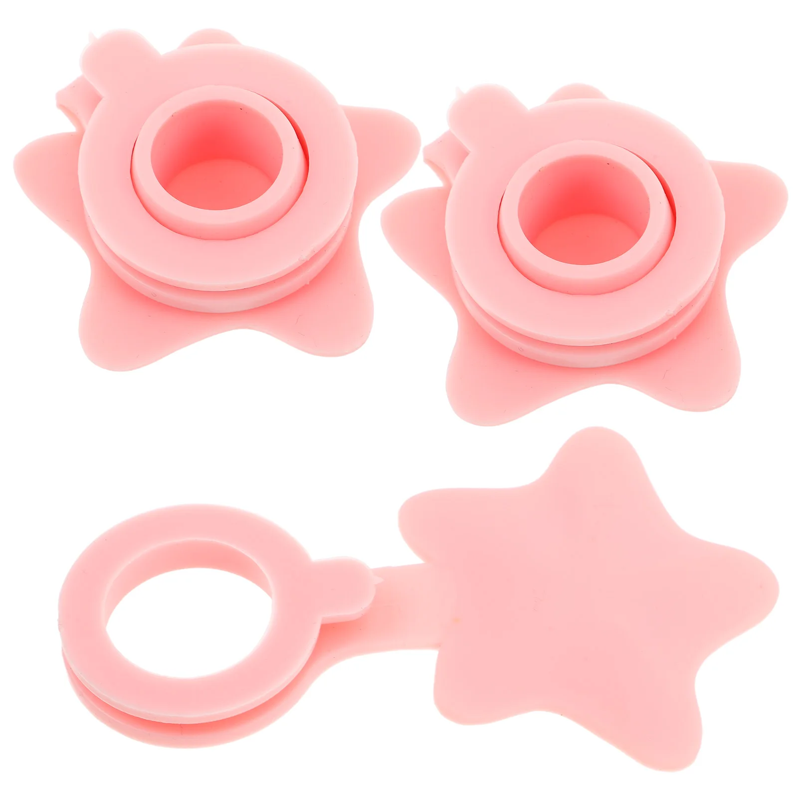 

3 PCS Bathroom Water Plug Tub Drain Wash Basin Push Cover Bathtub Stopper Silica Gel