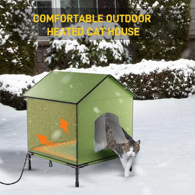 Warm outdoor weatherproof cat cage, foldable insulated cat delivery room