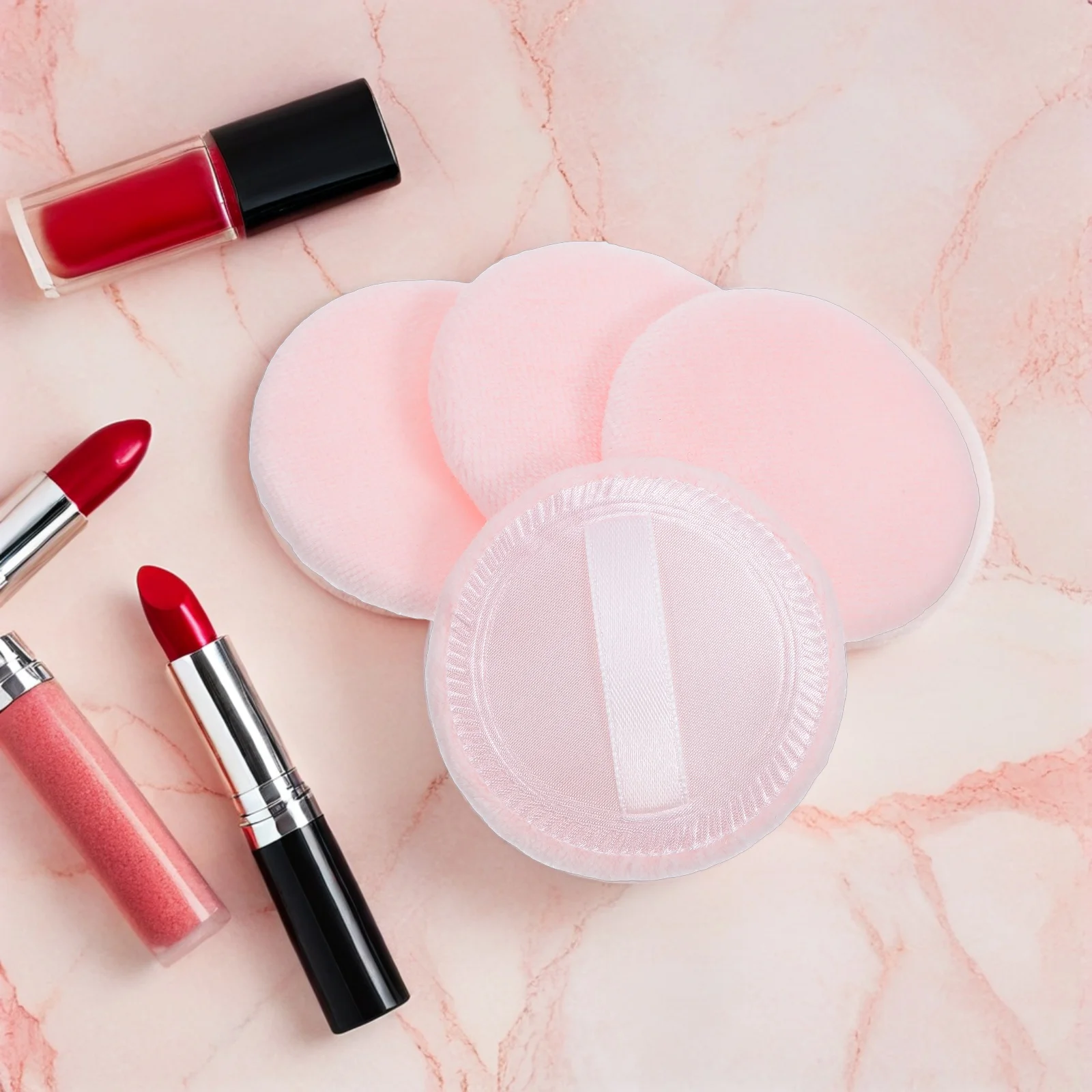 

4pcs Loose Powder Puff Round Sponge Skincare Tool Smooth Application for Salon Home Travel