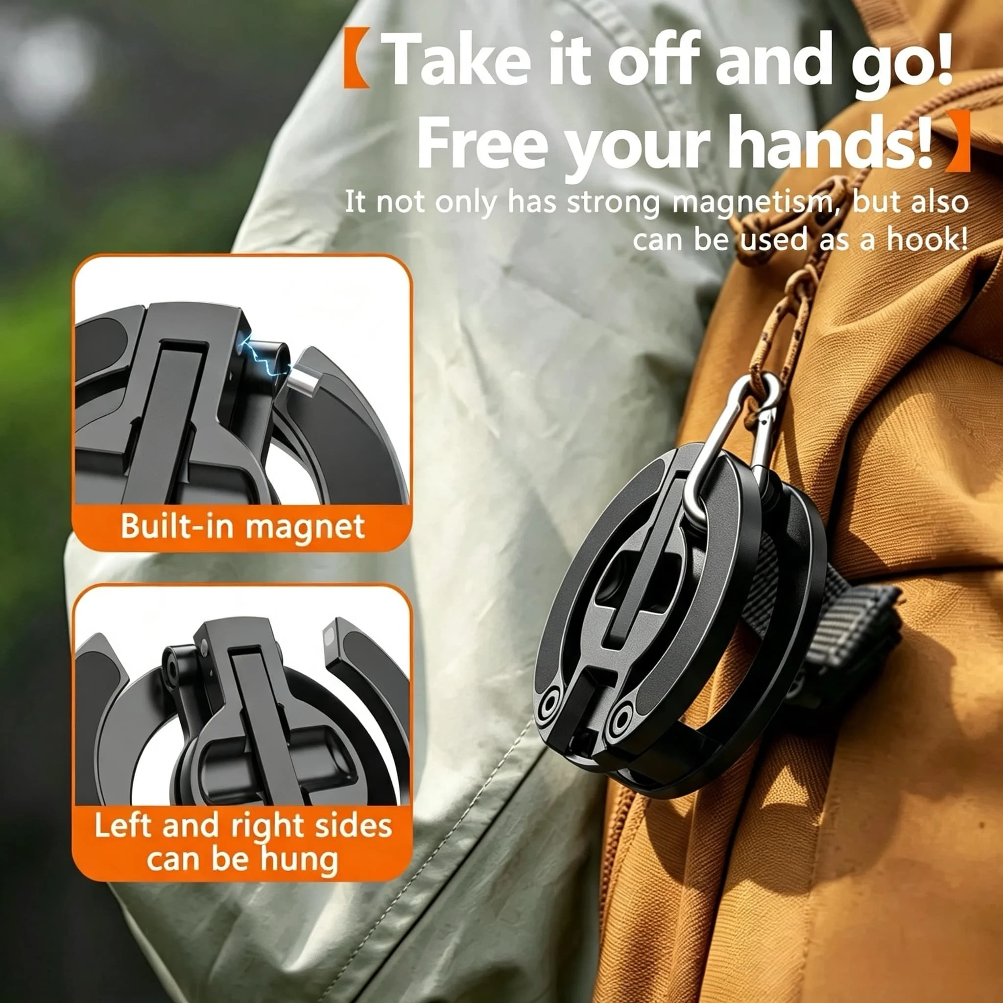Double-Sided Magsafe Phone Stand Tripod 360° Adjustable Portable Foldable 1/4" Mount for iPhone 17-13 Desk Gym Vlog Live view 5
