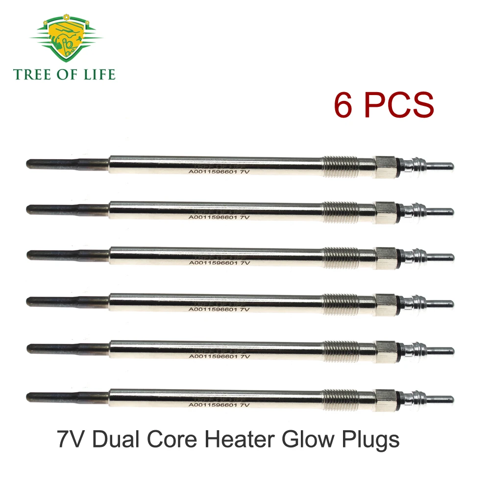 6pcs Glow Plugs 7V For MERCEDES GL/M/E-CLASS R-KLASSE E-KLASSE W212 W211 X164 X204 W164 W251 280 300 320 350 CDI A0011596601