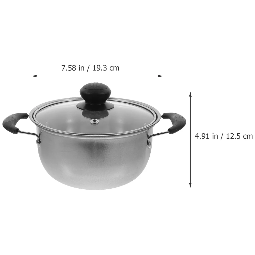 

Double Handle Stainless Steel Soup Pot Lidded Cooking Pot Practical Household Kitchen Stockpot Food Cookware Cooking Boiler