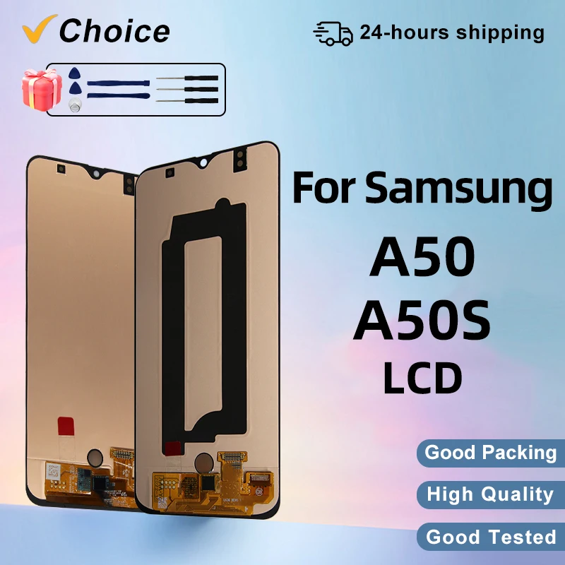 6.4 SUPER AMOLED For Samsung Galaxy A50 A505 LCD Display SM-A505F Touch Screen Digitizer For Samsung A50S LCD A507 Replace Parts