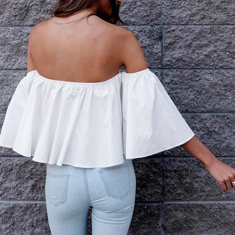 Nova Csa Fena Sexy de Manga Curta com Babado, Csa Premium de Qualidade para Mulheres, Material 00%